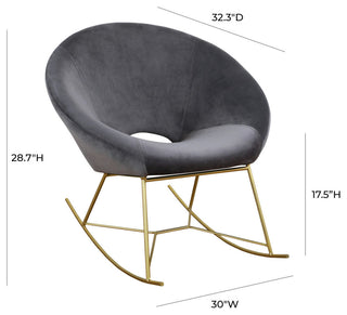 TOV Furniture Nolan Grey Velvet Rocking Chair