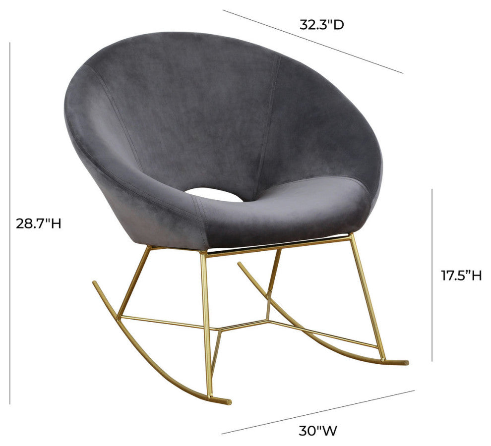 TOV Furniture Nolan Grey Velvet Rocking Chair