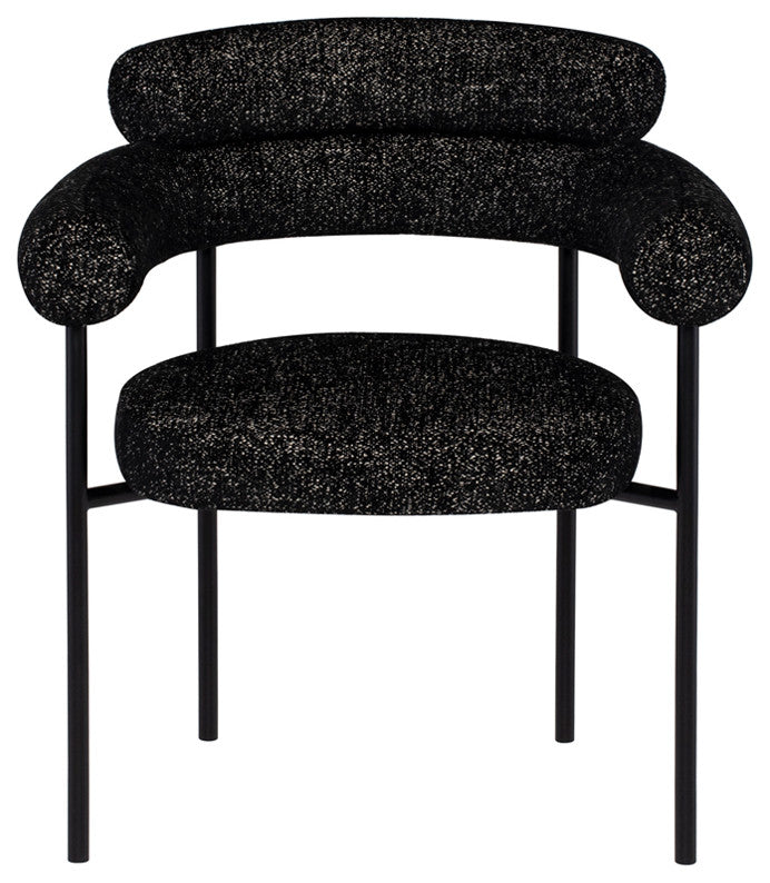 Portia Salt & Pepper Fabric Dining Chair