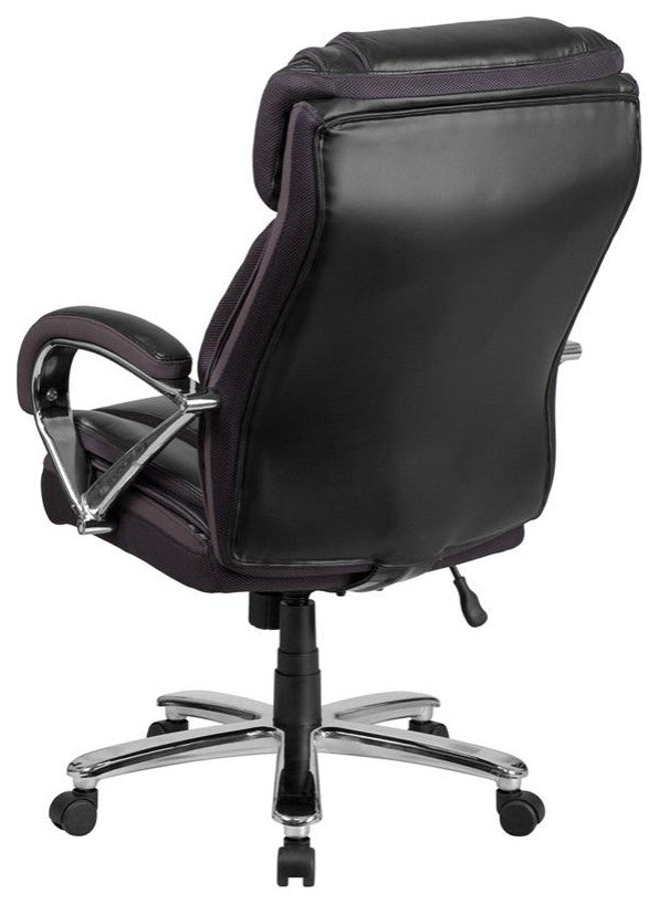 500 lb. Capacity Big and Tall Leather Executive Swivel Office Chair-Black