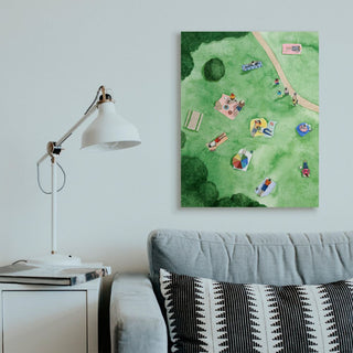 Kid's Summer Park Activities Friends Watercolor Painting,1pc, each 30 x 40