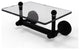 Dottingham Two Post Toilet Tissue Holder with Glass Shelf, Matte Black