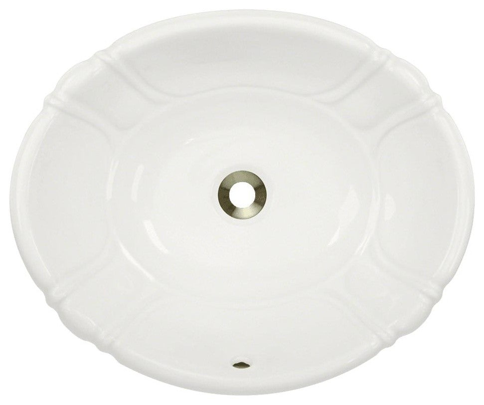P5181OB Porcelain Vessel, Drop-In Sink, Bisque