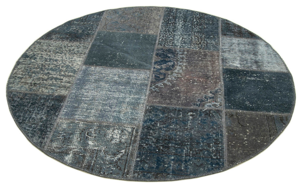 Rug N Carpet - Handmade Oriental 5' 1" x 5' 1" Decorative Round Patchwork Rug