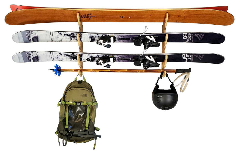 Ski Rack - The Hallsteiner Series Horizontal Ski Wall Mount, Birch, Trip