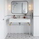 Sink Vanity, Wall Mount, Silver White, Ceramic, Stainless, Modern, Bathroom