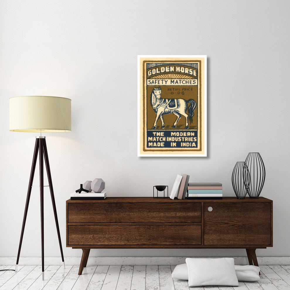 "Golden Horse Safety Matches" Digital Paper Print by Phillumenart, 29"x42"