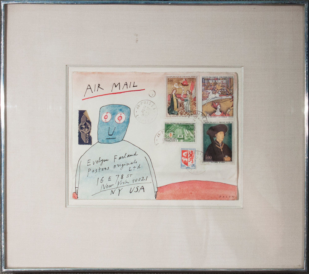 Jean-Michel Folon - Air Mail SIGNED, 1970
