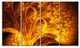 Magical Yellow Psychedelic Tree, Abstract Art on Canvas, 48"x28", 4 Panels