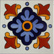 4-Piece Natora Talavera Mexican Tile, 6x6"