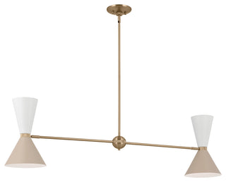Phix 4 Light Chandelier Linear, Single, Champagne Bronze and Greige