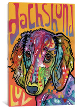 "Dachshund Luv" by Dean Russo, Canvas Print, 26"x18"