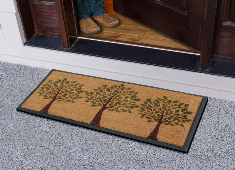 A1HC Rubber Coir Indoor Outdoor Welcome Patio All Weather Door Mat, 24"x48"