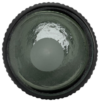 Glass, 17"H Vase, Lid, Green/Smoke