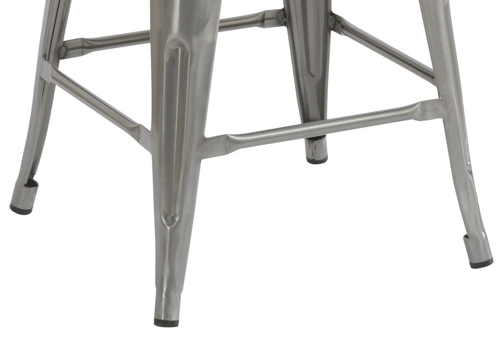 Tradd Metal and Wood Bistro Bar Stools, Set of 2, Gunmetal, 30"