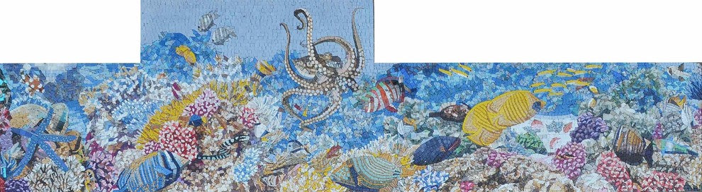Nautical Mosaic Accent, Coral Bay, 137"x36"