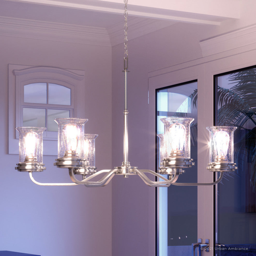 Luxury French Country Chandelier, Brushed Nickel, UHP3790