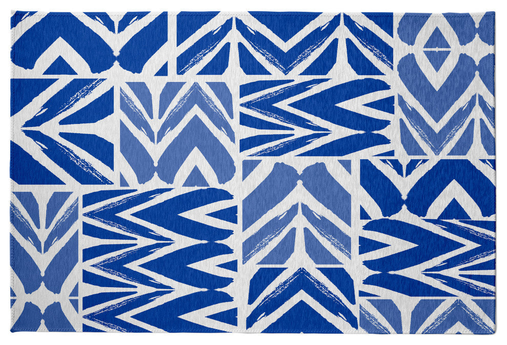 More Urban Graffiti Rug, Blue, 4'x6'