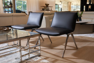 Modrest Cedric Modern Black Vegan Leather Accent Chair