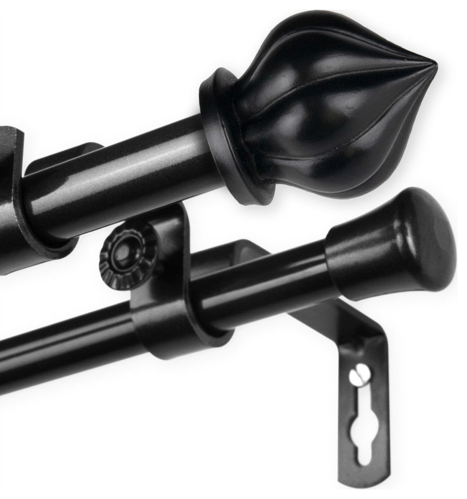Meda 5/8" Double Curtain Rod Black