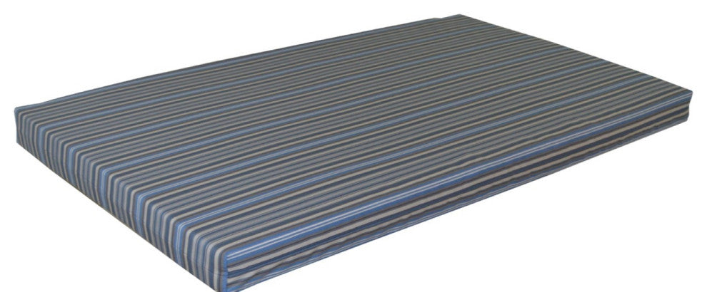 Swing Bed Cushion, Blue Stripe, 6 Foot, 4" Thick