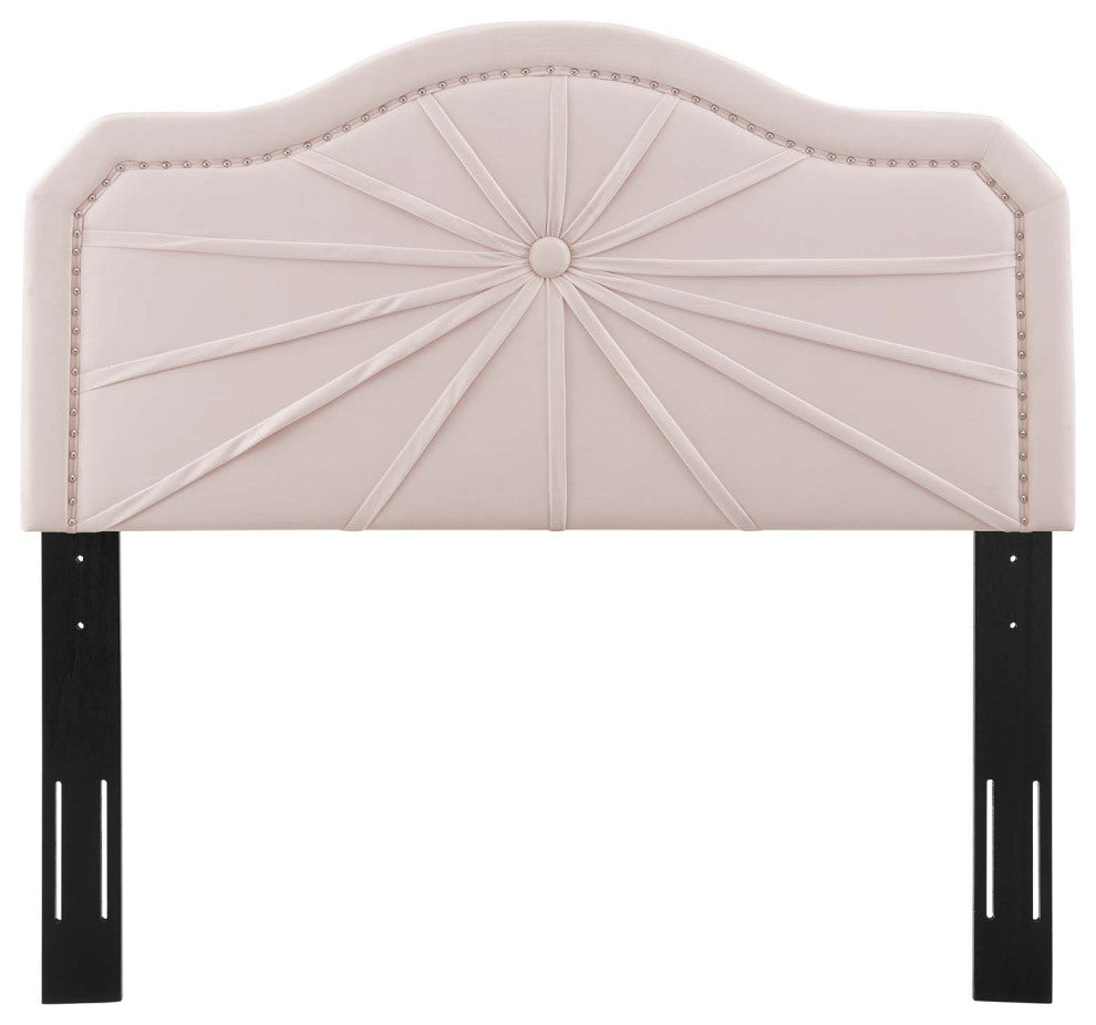 Headboard, Full Queen Size, Velvet, Pink, Modern Contemporary, Bedroom Master