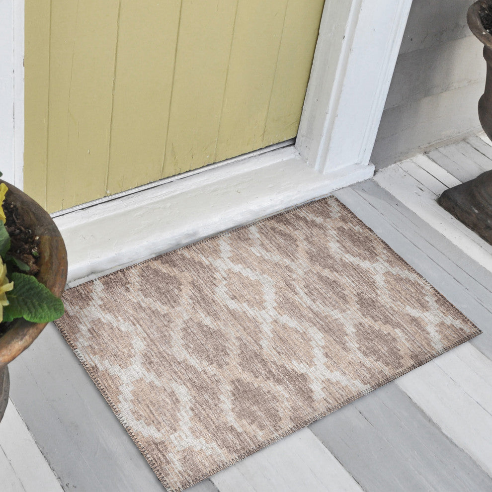 Indoor/Outdoor Sedona SN9 Taupe Machine Washable 1'8" x 2'6" Rug