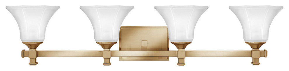 Hinkley Abbie Four Light Vanity, Brushed Caramel