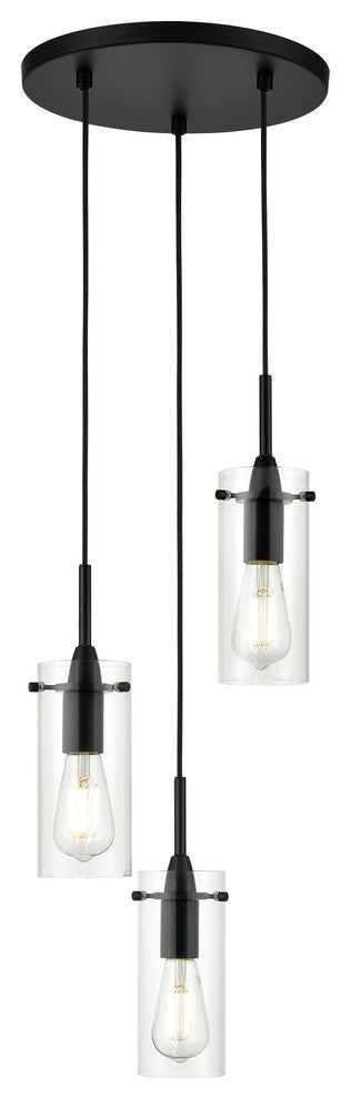 Effimero 3-Light Cluster Pendant, Black