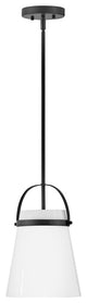 Lark Tori 13.75" Single Convertible Pendant, Black + Cased Opal Glass