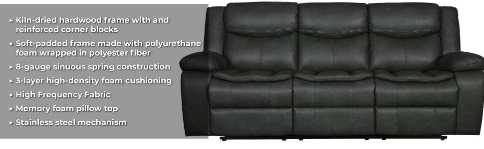 Arlington Leather Air Reclining Loveseat Gray