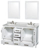 Wyndham WCS141460DWHCMUNOM24 White 60 Inch Double Bathroom Vanity