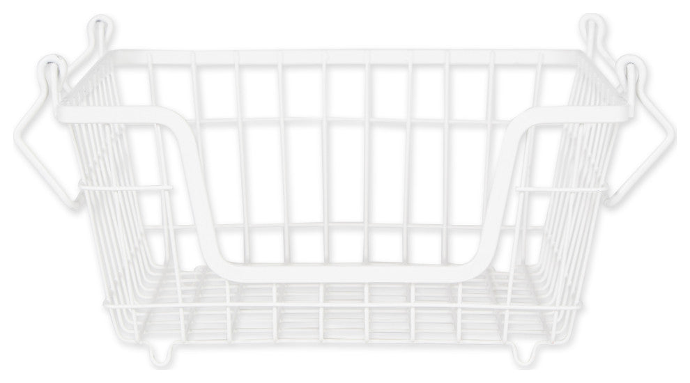 Metal Basket, White Square Small 11x11x6