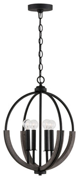 Capital Lighting Clive 4-Light Pendant 347642CK Carbon Gray and Black Iron
