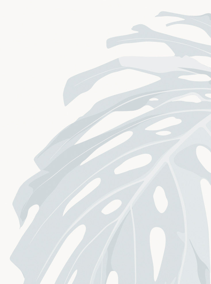 Oceanside Palm Leaves Vinyl Peel and Stick Mural, Blue, 24"x96", Single