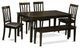 6 Piece Dining Room Table With Bench Set- Dining Table With 4 Chairs And A Bench