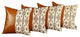Set of 4 Black and White Tribal Faux Leather Pillow Covers
