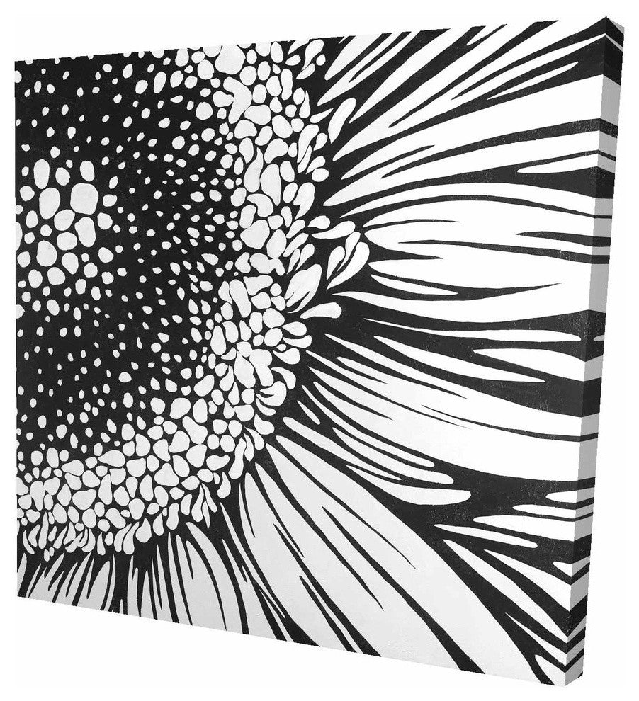 Gerbera Flower Outline Style, Fine Art Gallery Wrapped Canvas, 24"x24"