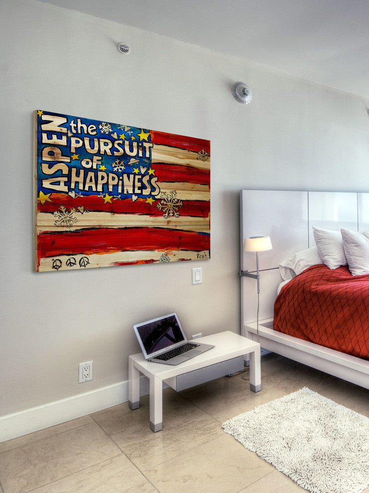 "Aspen Pursuit of Happiness" Painting on Pine Wood by Tori Campisi