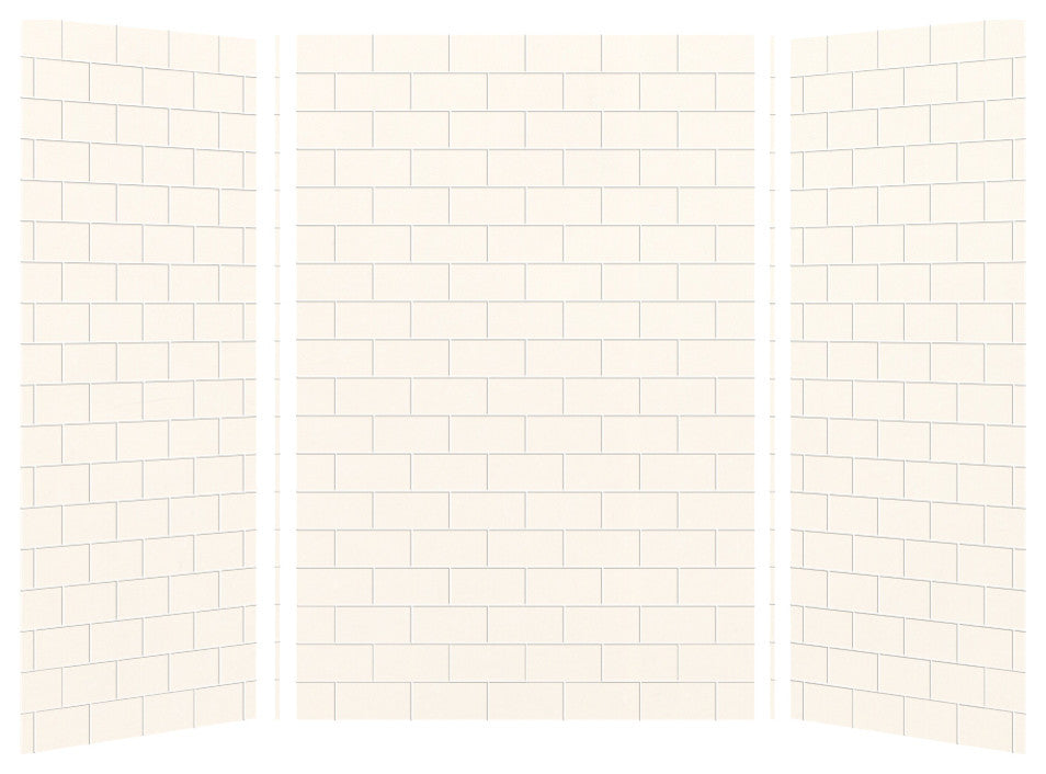 Transolid SaraMar 36in X 48in X 72in Glue to Wall 3-Piece Shower Wall Kit, White