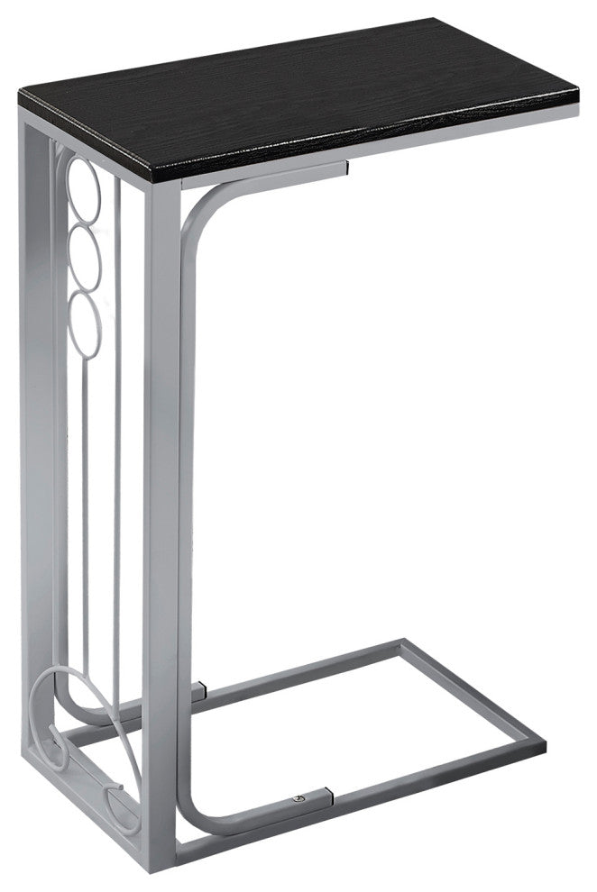 HomeRoots 13.25" x 32" x 60" Black Silver Mdf Metal Bookshelf
