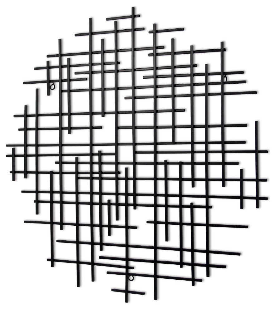 Iquara Small Black Round Metal Wall Art