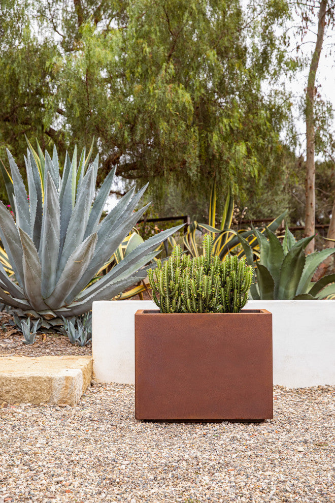 Metallic Series Corten Steel Span Planter, Short
