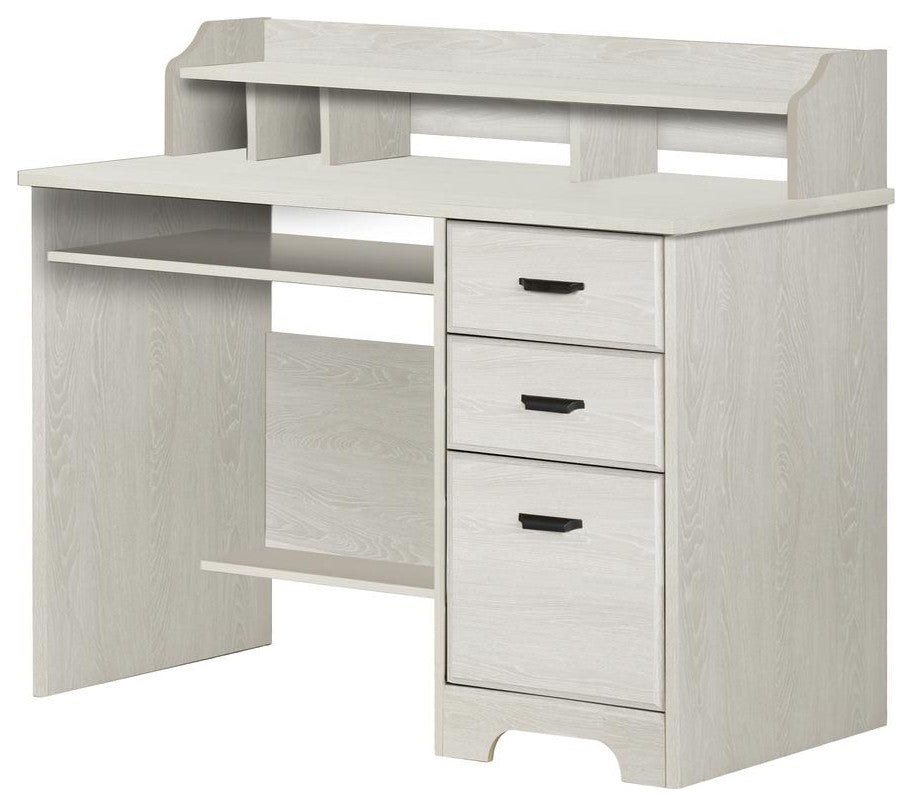 Versa Computer Desk with Hutch, Winter Oak