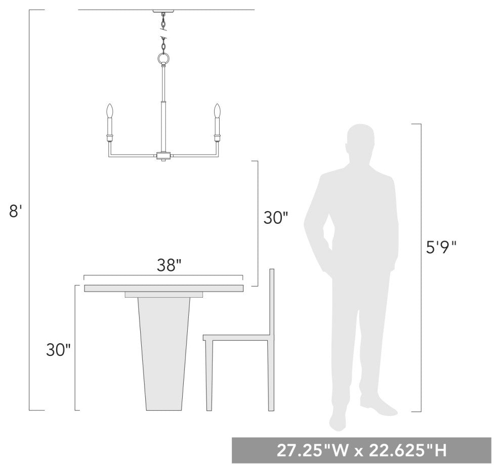 Golden Lighting Ellyn 6 Light Chandelier, Matte Black, 8209-6BLK