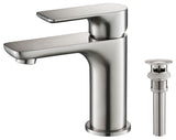 Tender Single Handle Bathroom Sink Faucet, Brushed Nickel