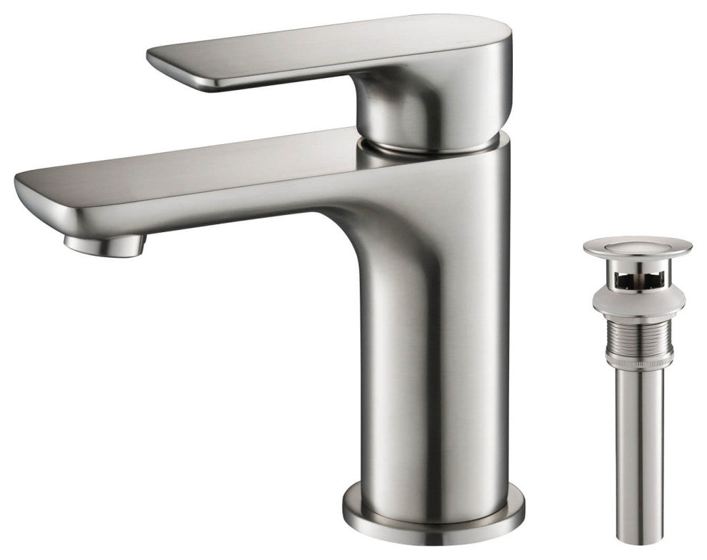 Tender Single Handle Bathroom Sink Faucet, Brushed Nickel