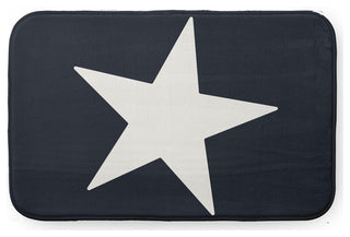34" x 21" Big Star Bathmat, Shark Blue and White