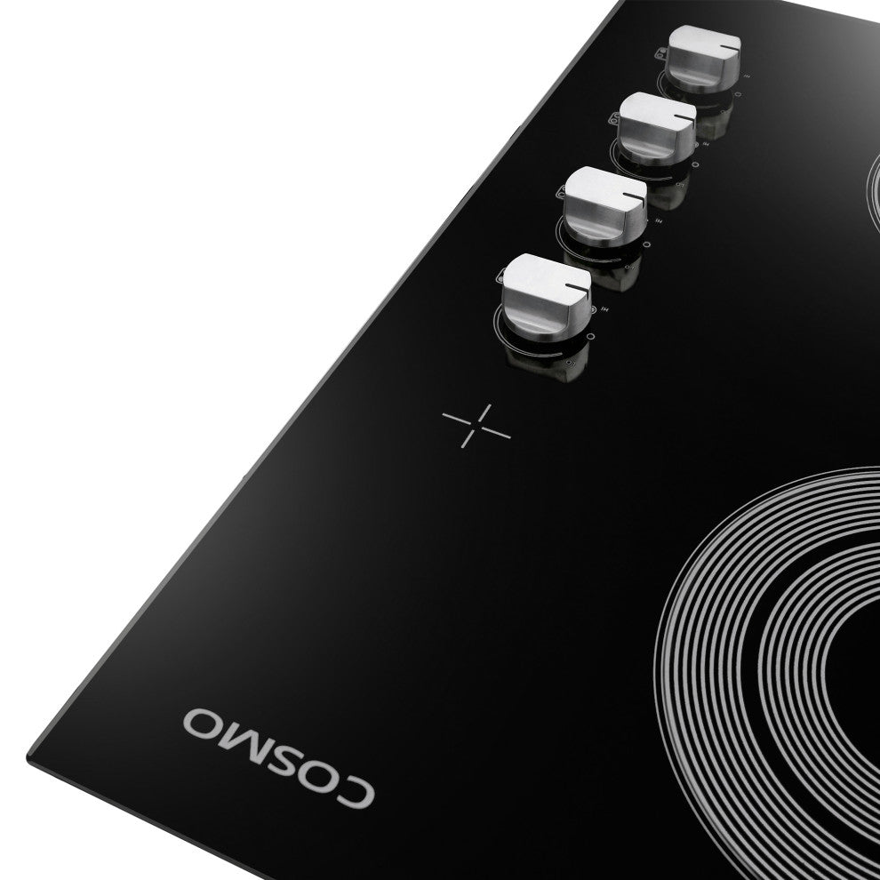 30" Electric Ceramic Glass Cooktop, Black With 4 Electric Burners