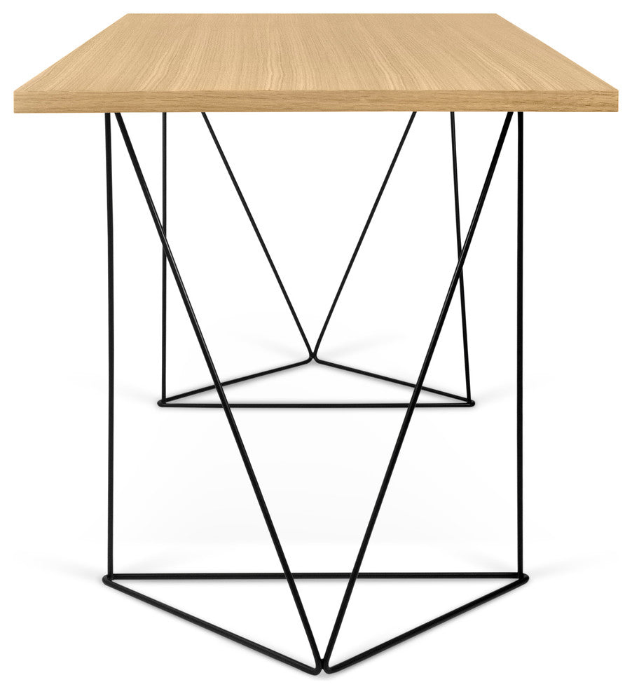 Flow Desk, Top: Wild Oak, Base: Black